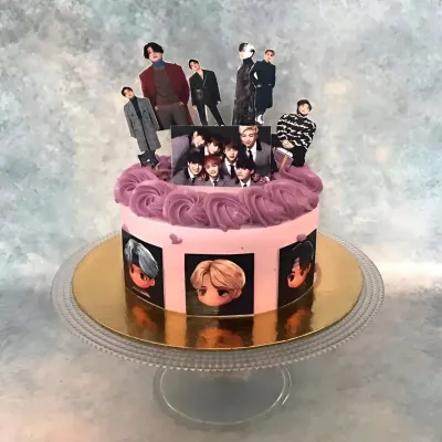 BTS Theme Cutouts Cake