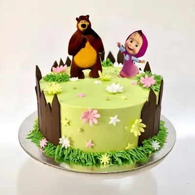 Masha and The Bear Fondant Cake