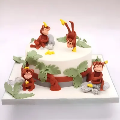 Monkey Theme Cake