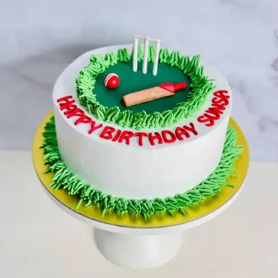 Simple Cricket Theme Cake
