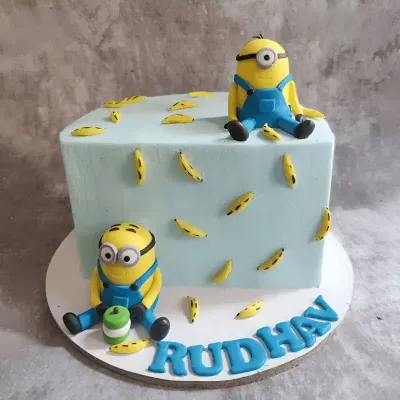 Minion Theme Half Cake