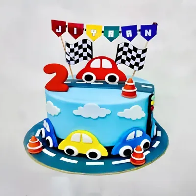 Road Racing Car Theme Cake