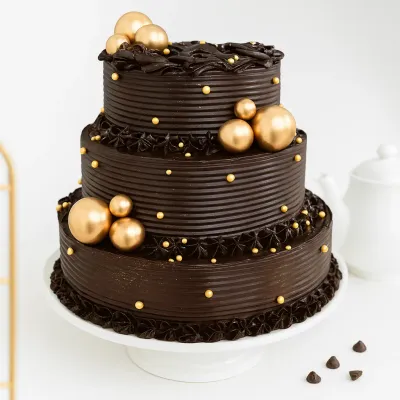 3 Tier Chocolate Anniversary Cake