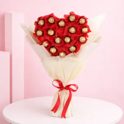 Heart Shaped Ferrero Rocher Bouquet