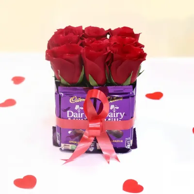 Rose and Dairy Milk Bunch