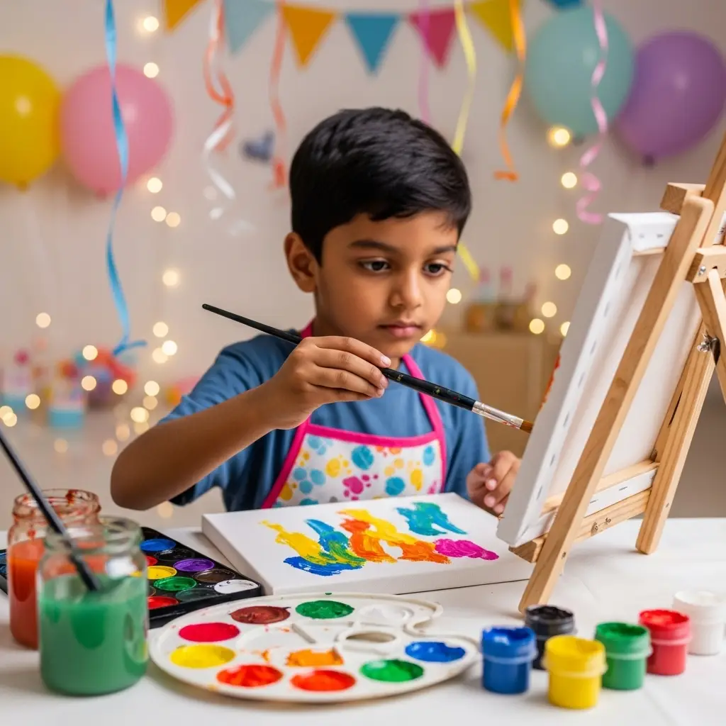 Creative Canvas Painting For Kids Birthday Activity
