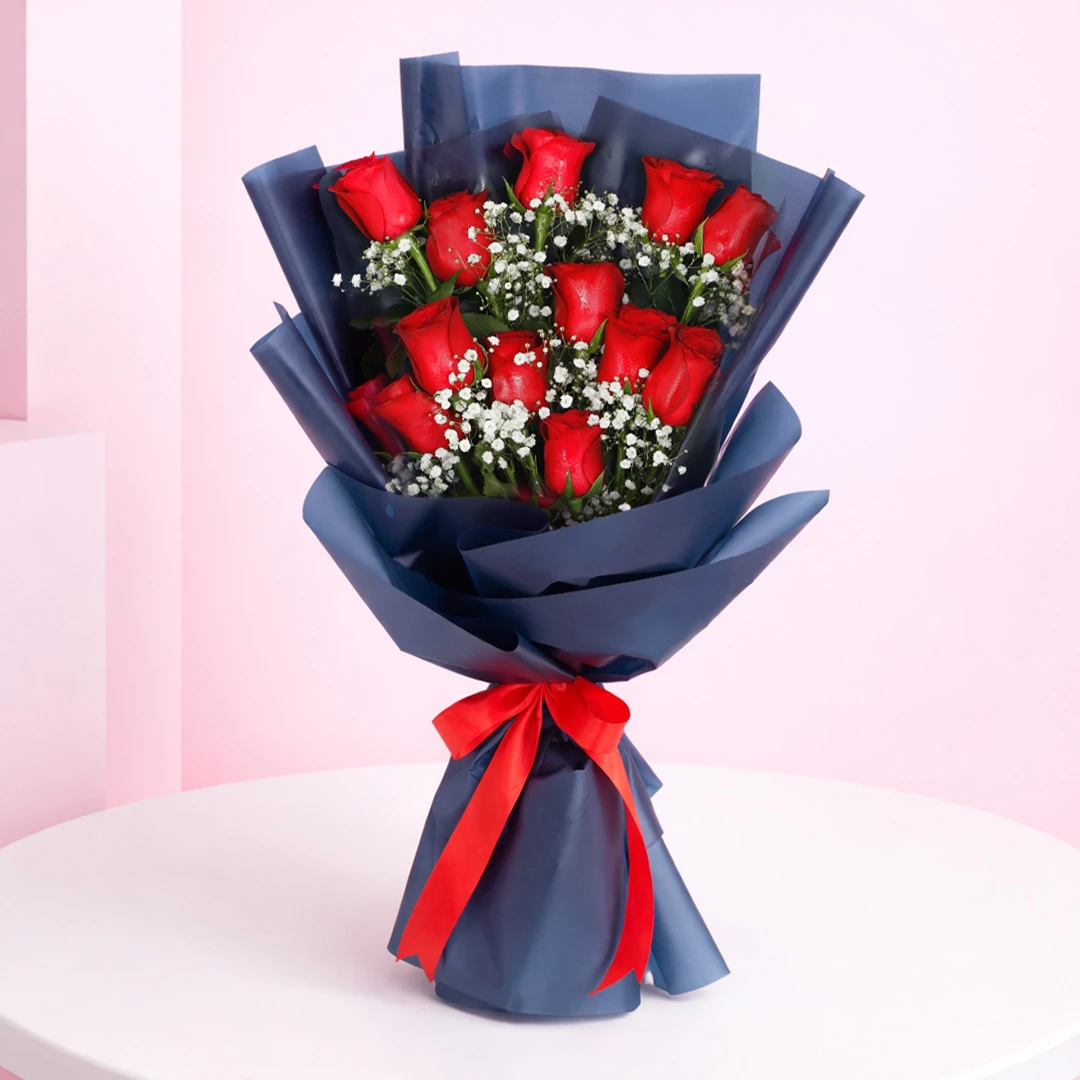 Forever Love 12 Red Roses Bouquet