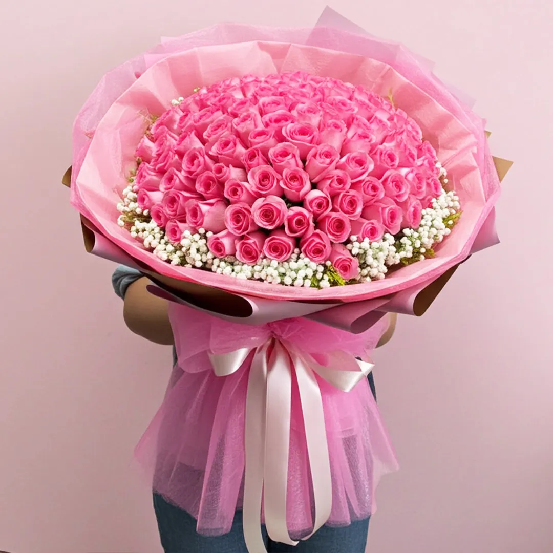 Pure Love Pink Roses Flower Gift