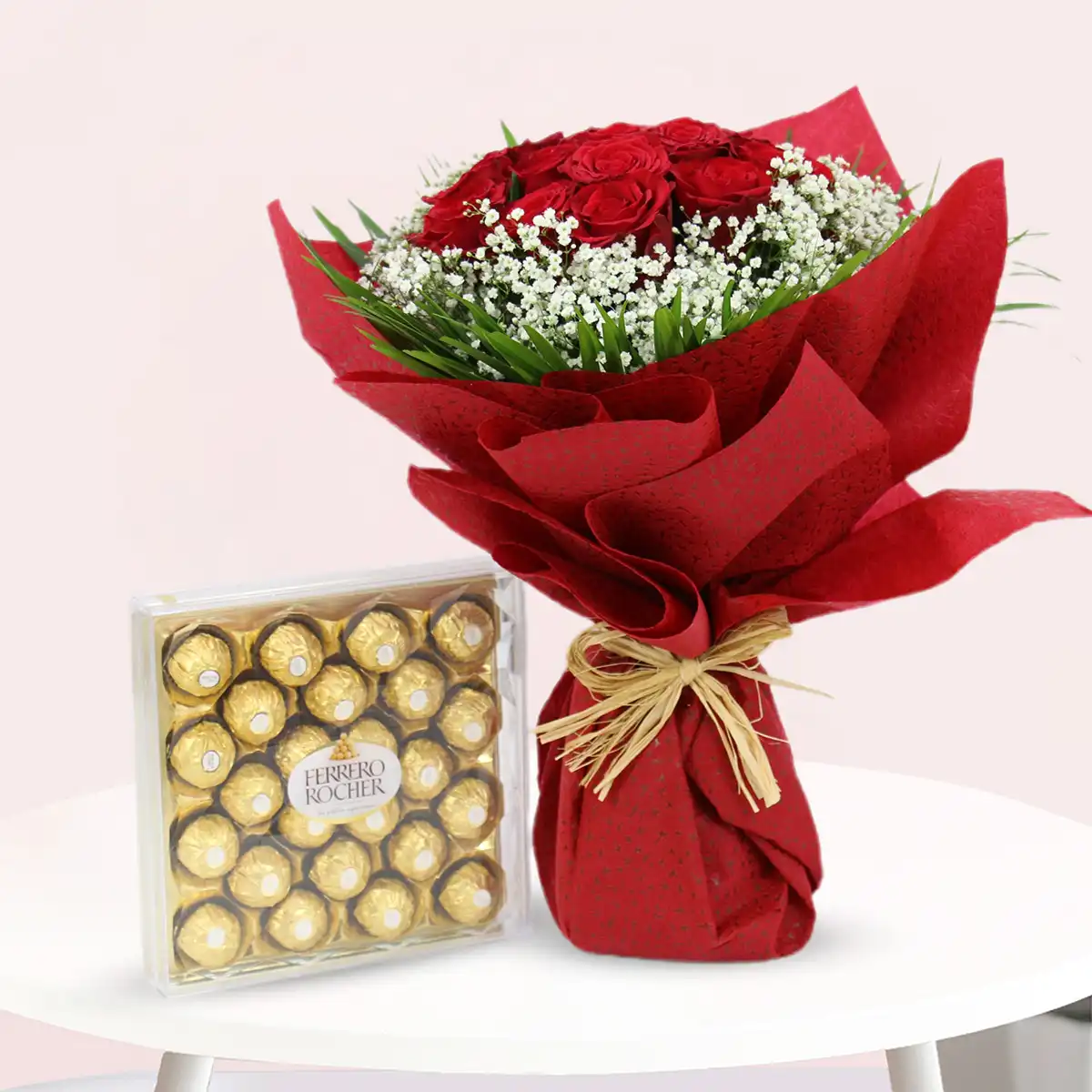 Red Rose Bouquet with Ferrero Rocher