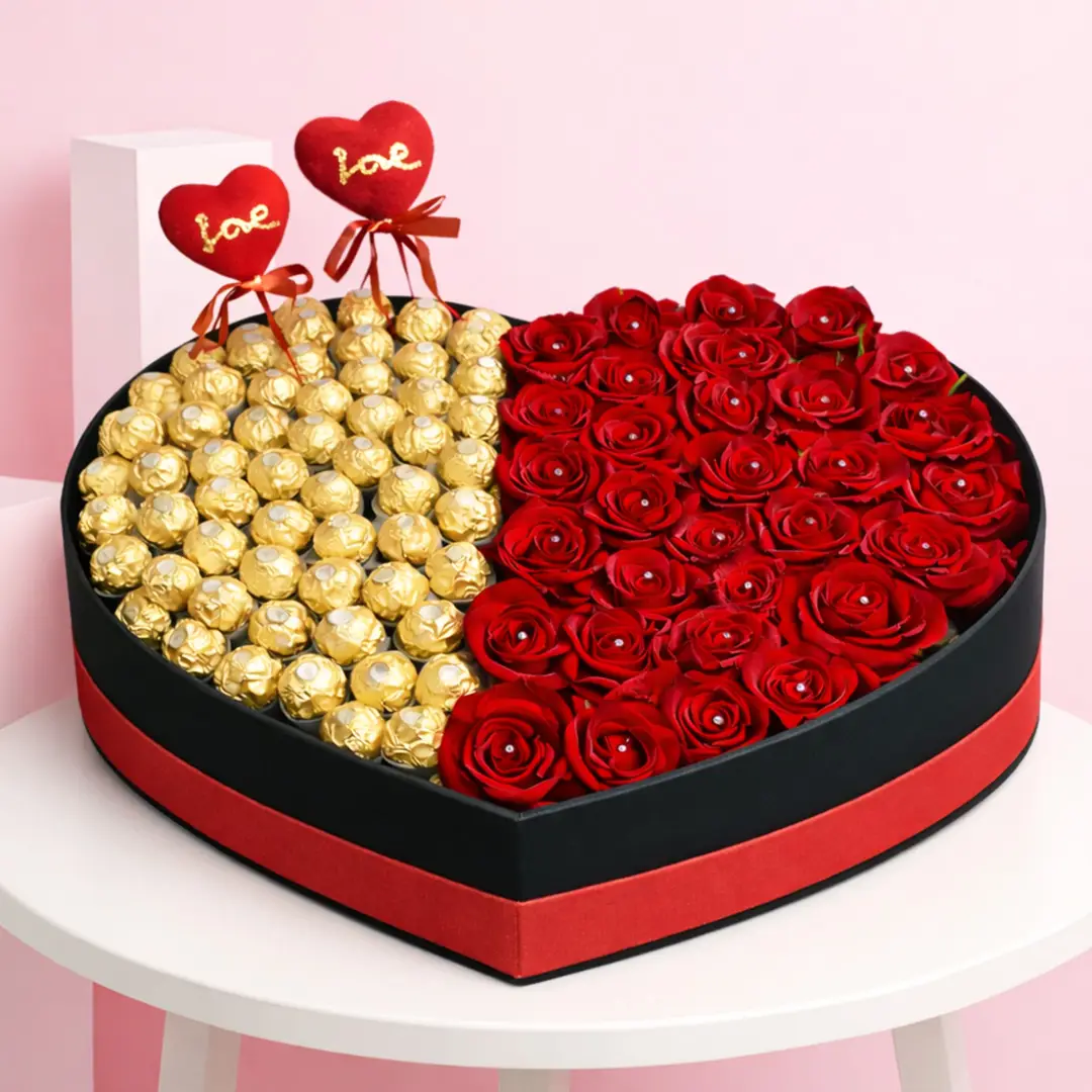 Red Roses & Ferrero Rocher Gift