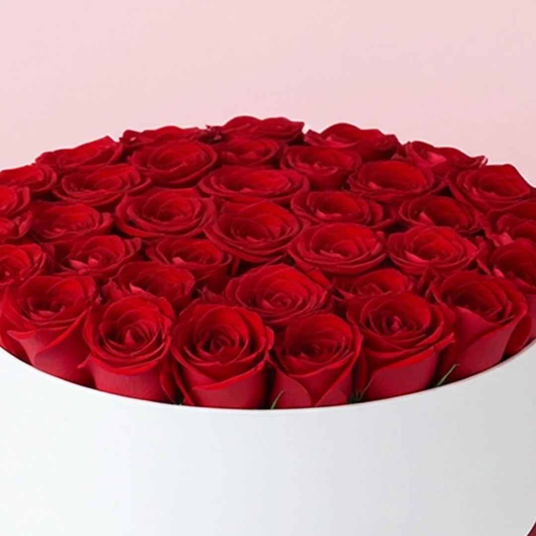 Forever Love Red Roses White Box Gift