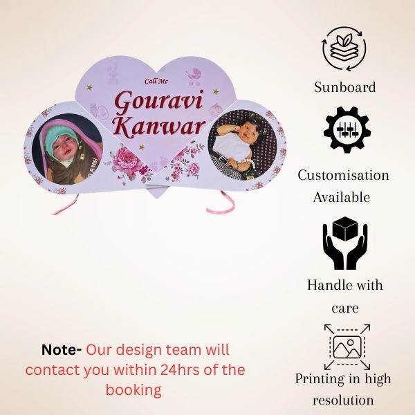 Heart Theme Cutout Name Board