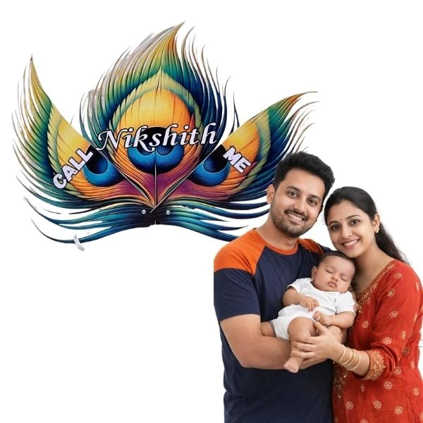 Peacock Name Board for Newborn 