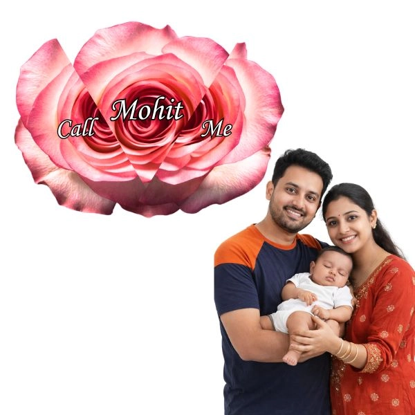 Pretty Rose Flower Name Reveal Board — photo 3