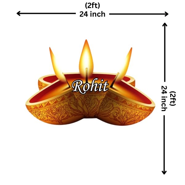 Custom Diya Shape Name Board