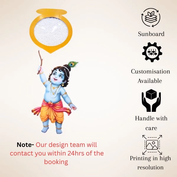 Little Krishna Name Board with Kalash