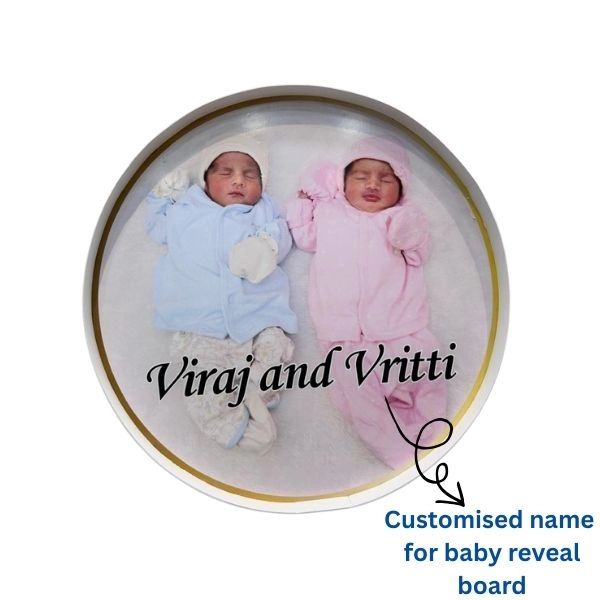 Round Name Board for Baby Twins