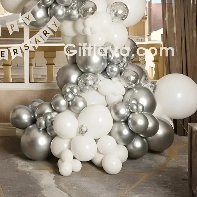 Elegant Silver and White Decoration