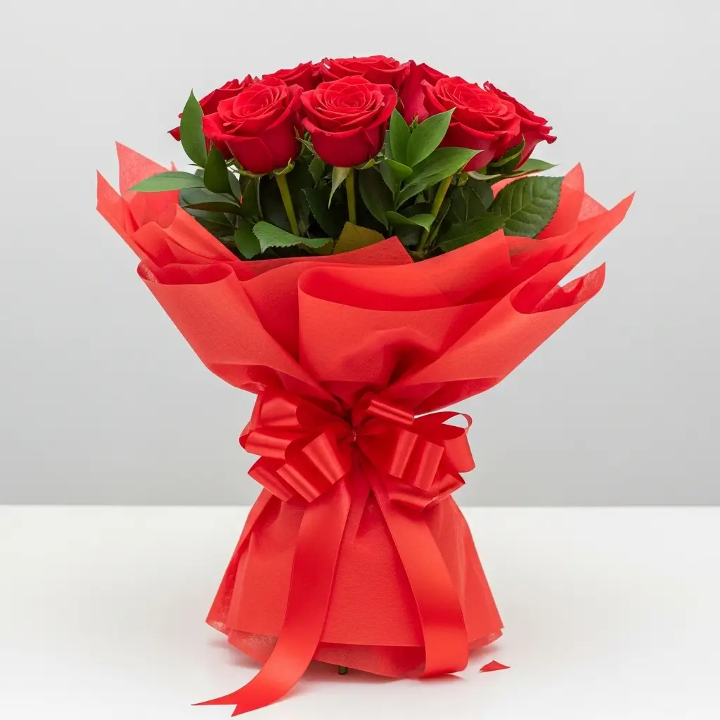 Bunch of 8 Red Roses