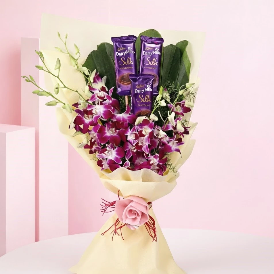 Majestic Orchid with Silky Dairy Milk