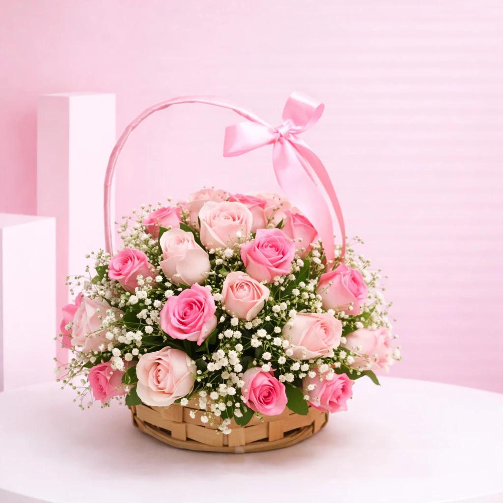 Oreo Treat with Pink Bloom Basket