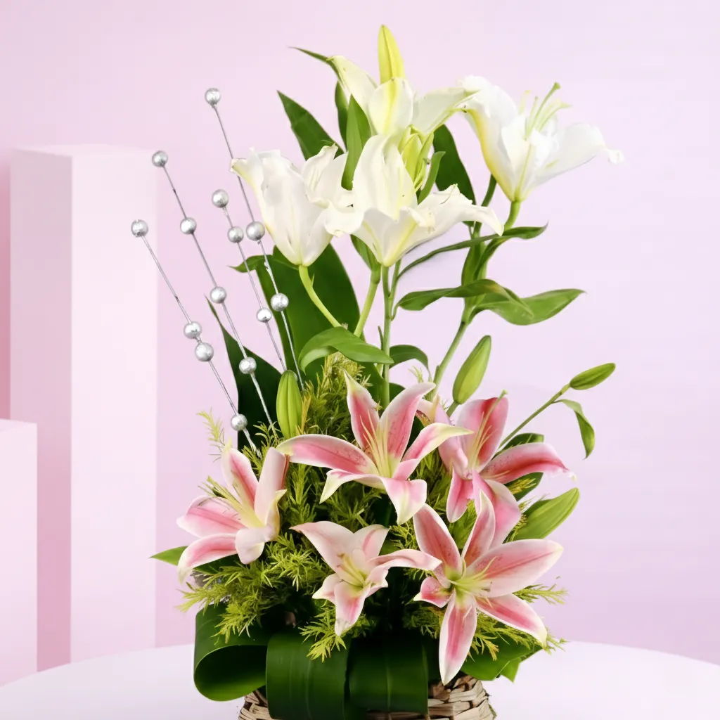 Assorted Pink n White Lilies Arrangements