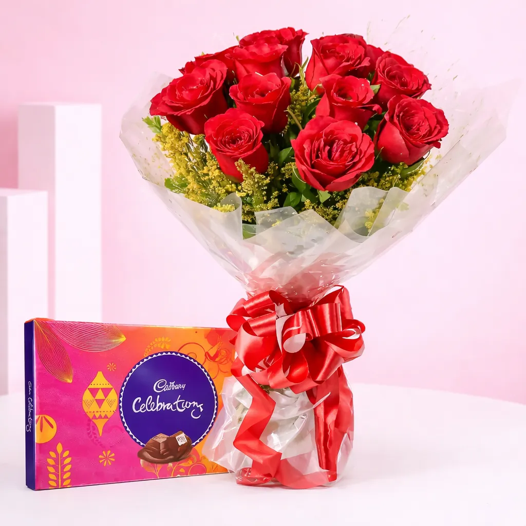 Elegant Rose with Sweet Celebration