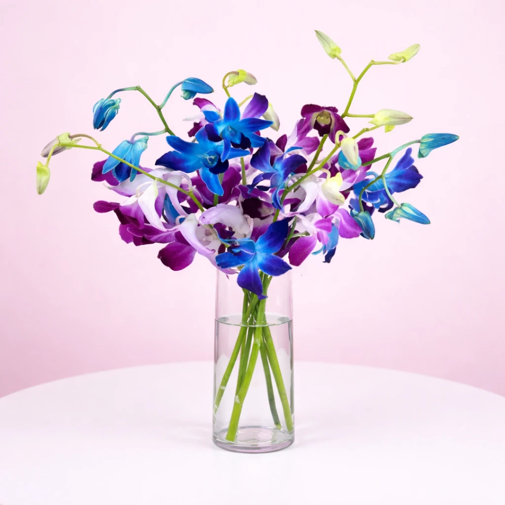 Blooms in a Cylindrical Vase