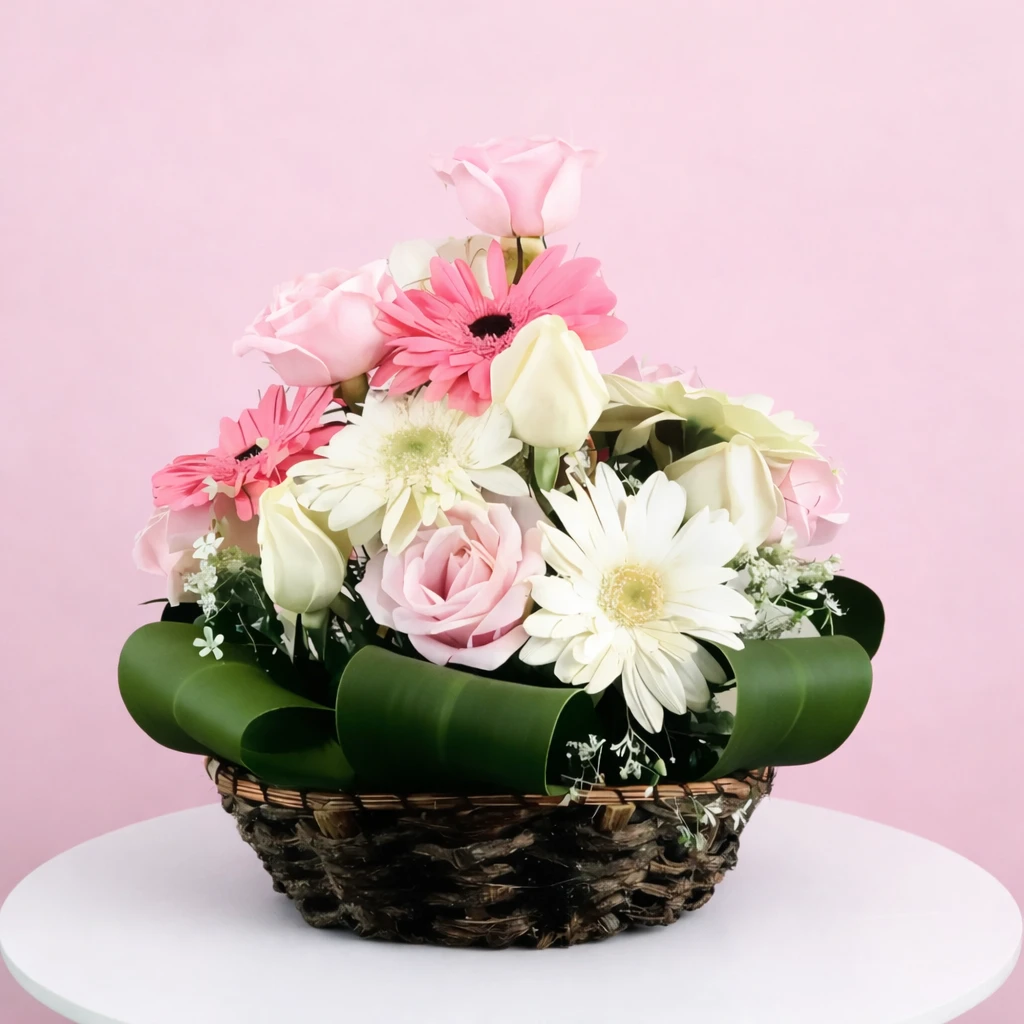 Lovely Roses Basket Arrangements