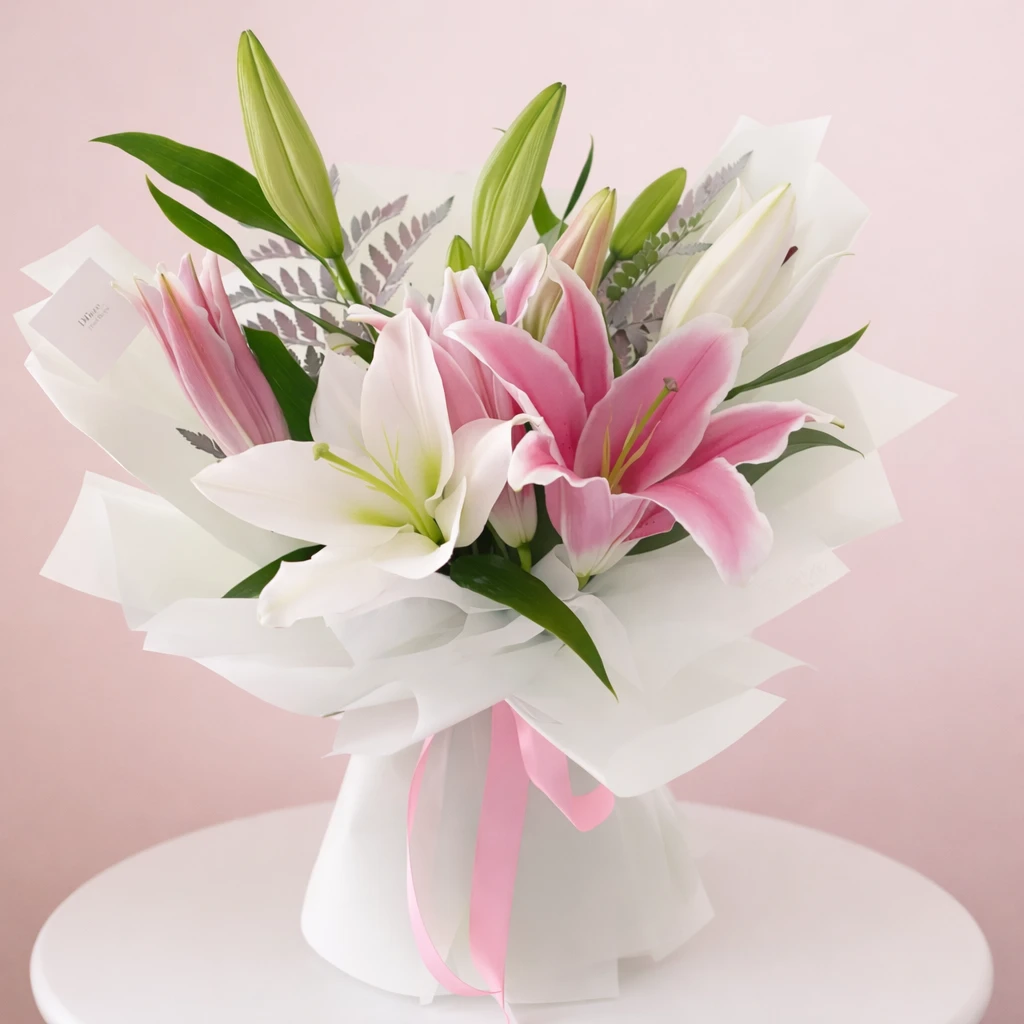 Vibrant Romance in Lily Bouquet