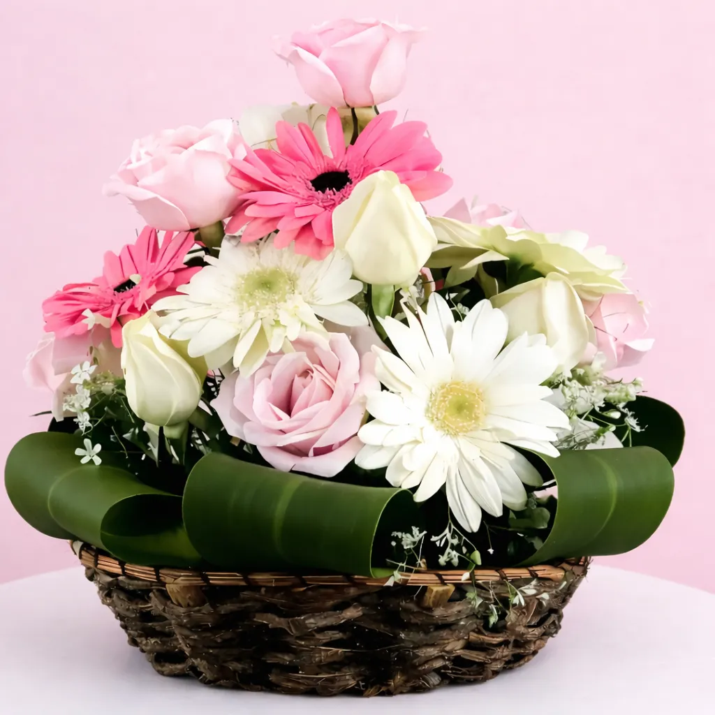 Lovely Roses Basket Arrangements