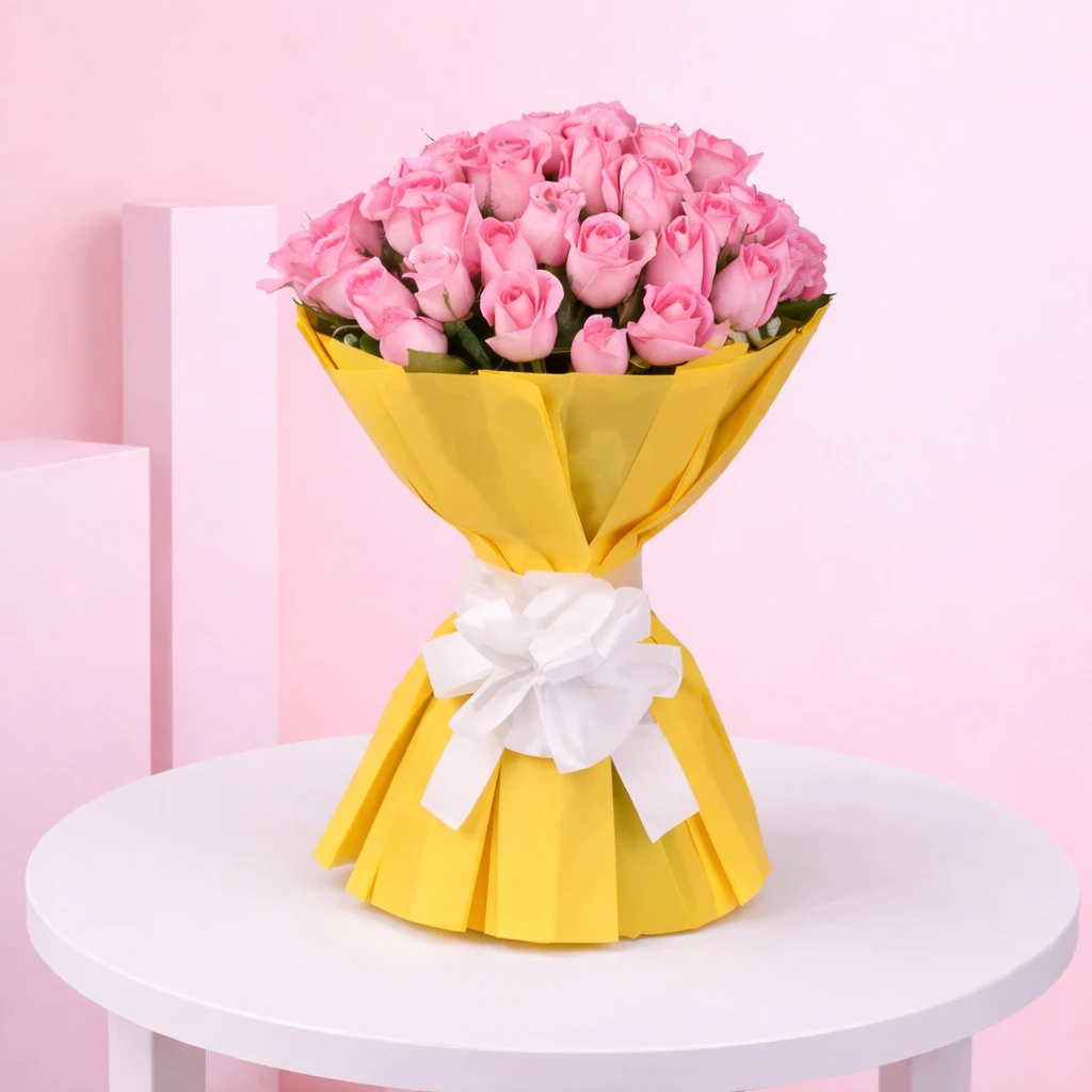 Happy Birthday Pink Rose Bouquet