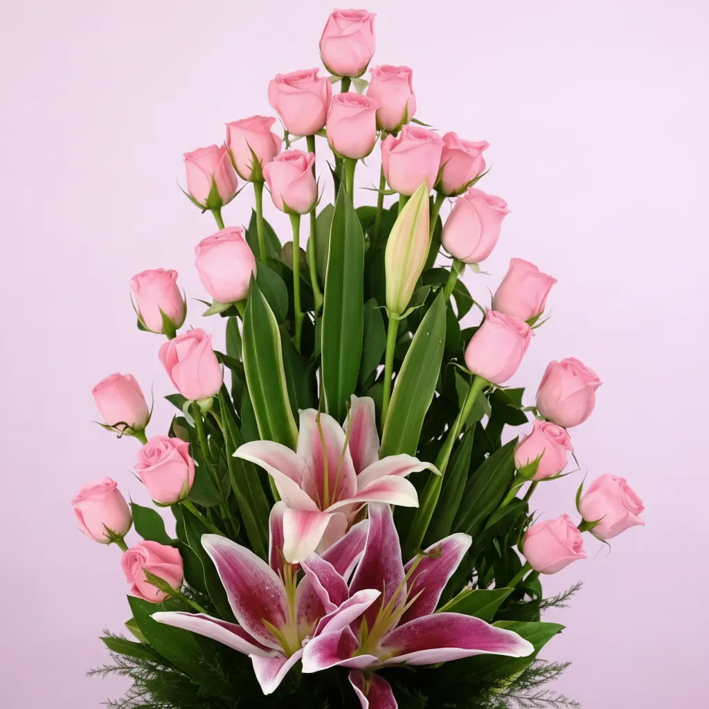 Rose Lilies Basket Combo