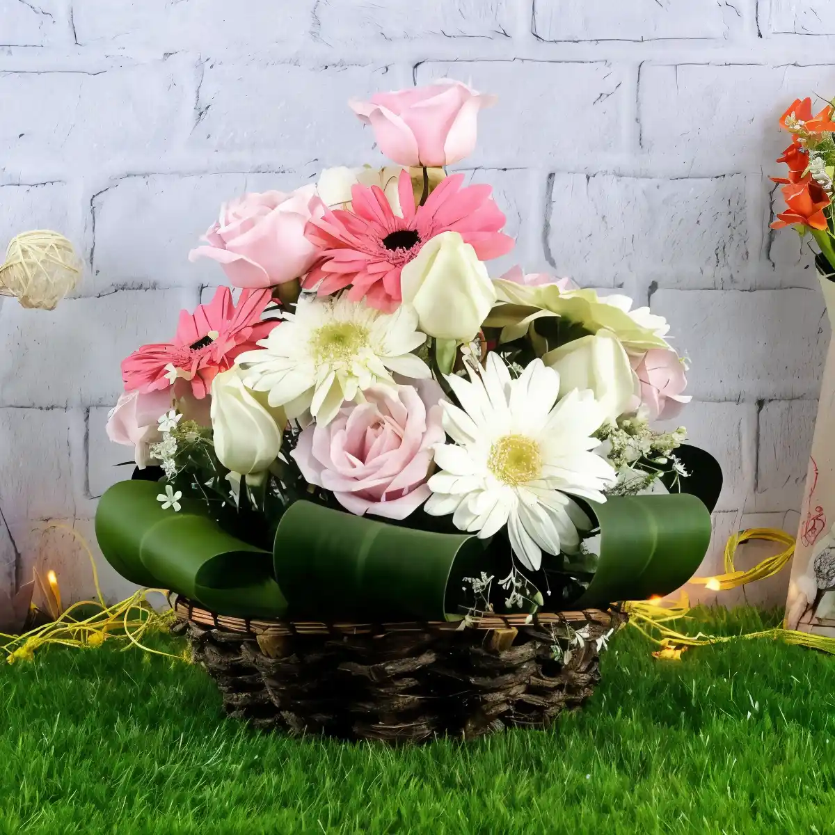 Lovely Roses Basket Arrangements