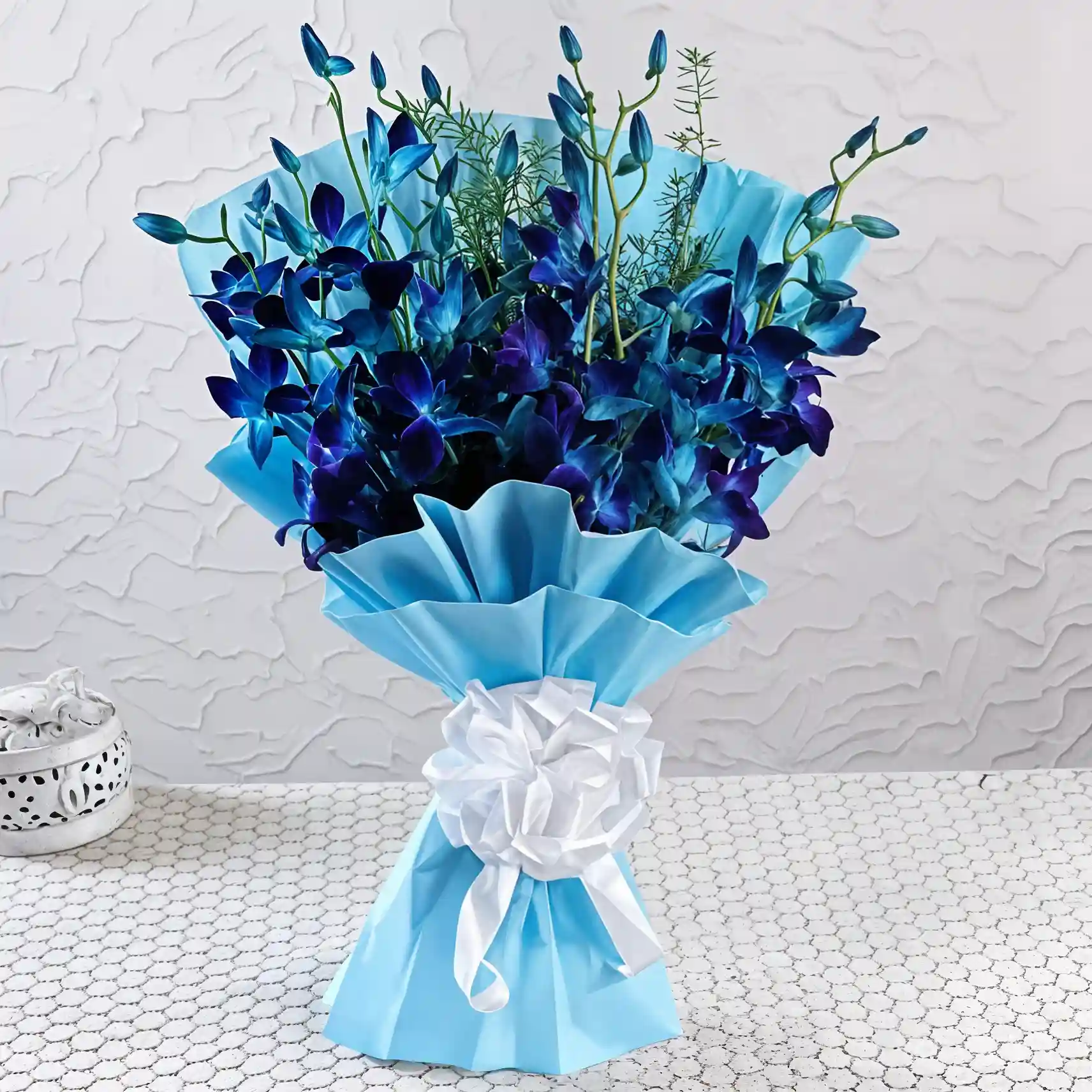 Fresh Blue Orchids Bouquet