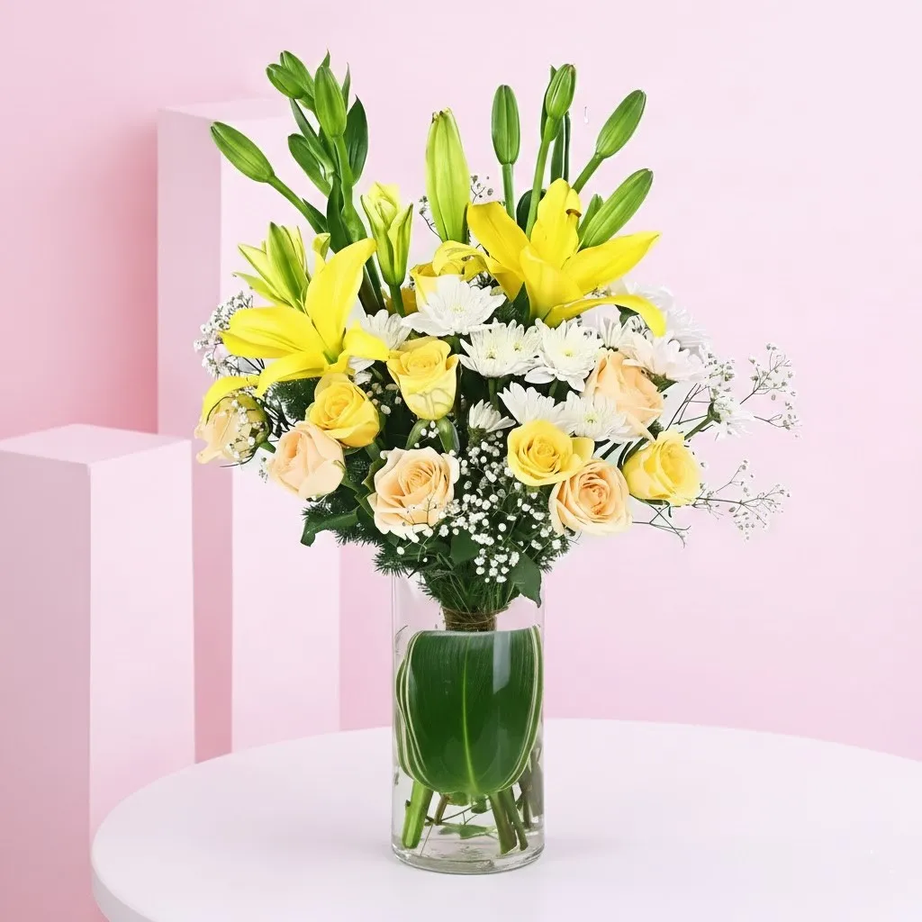 Premium Lily Bouquet with Cake