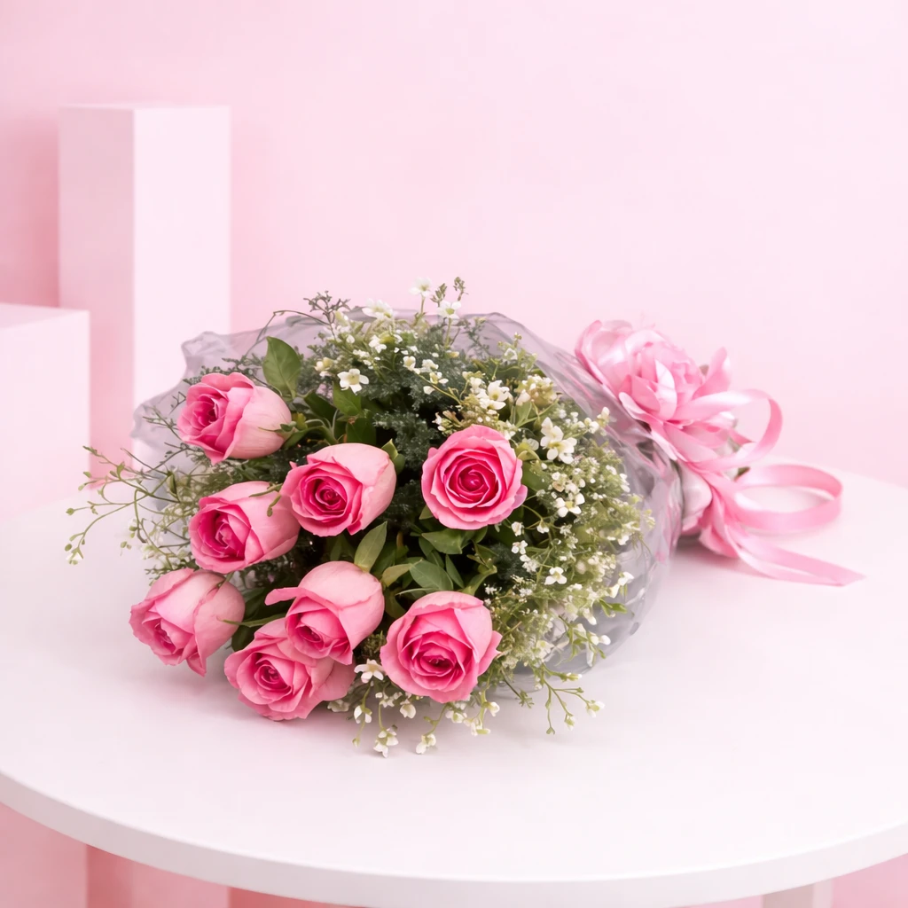 Dreamy Pink Rose Bunch