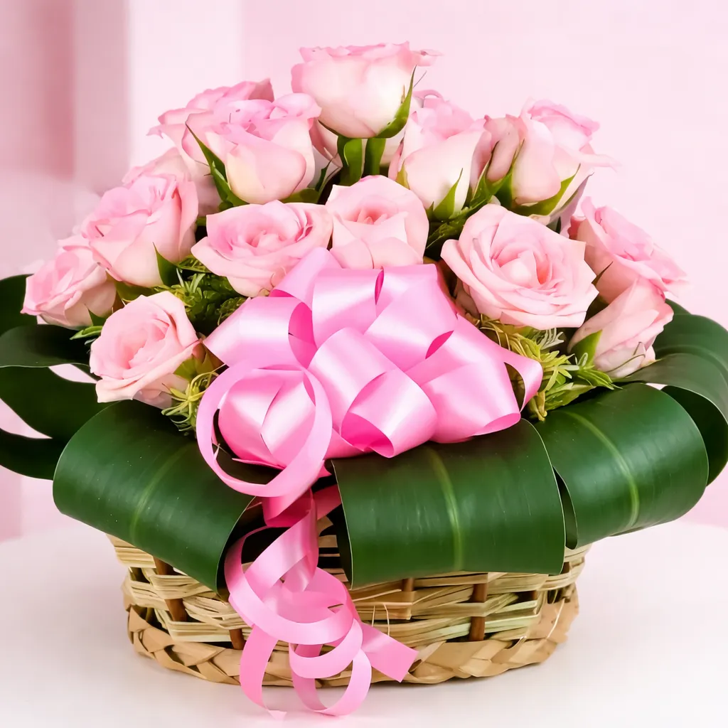 Roses Basket with Chocolate