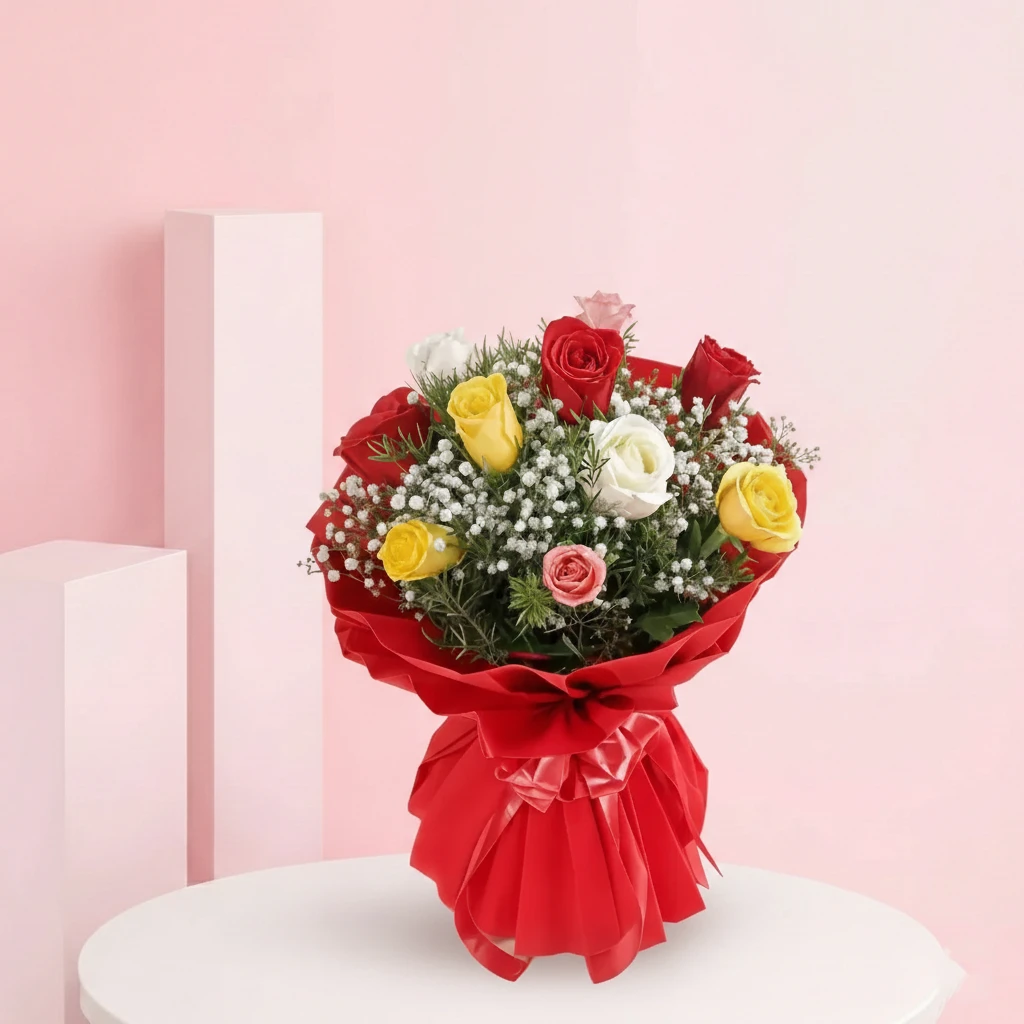 Mixed Roses Bouquet for Birthday