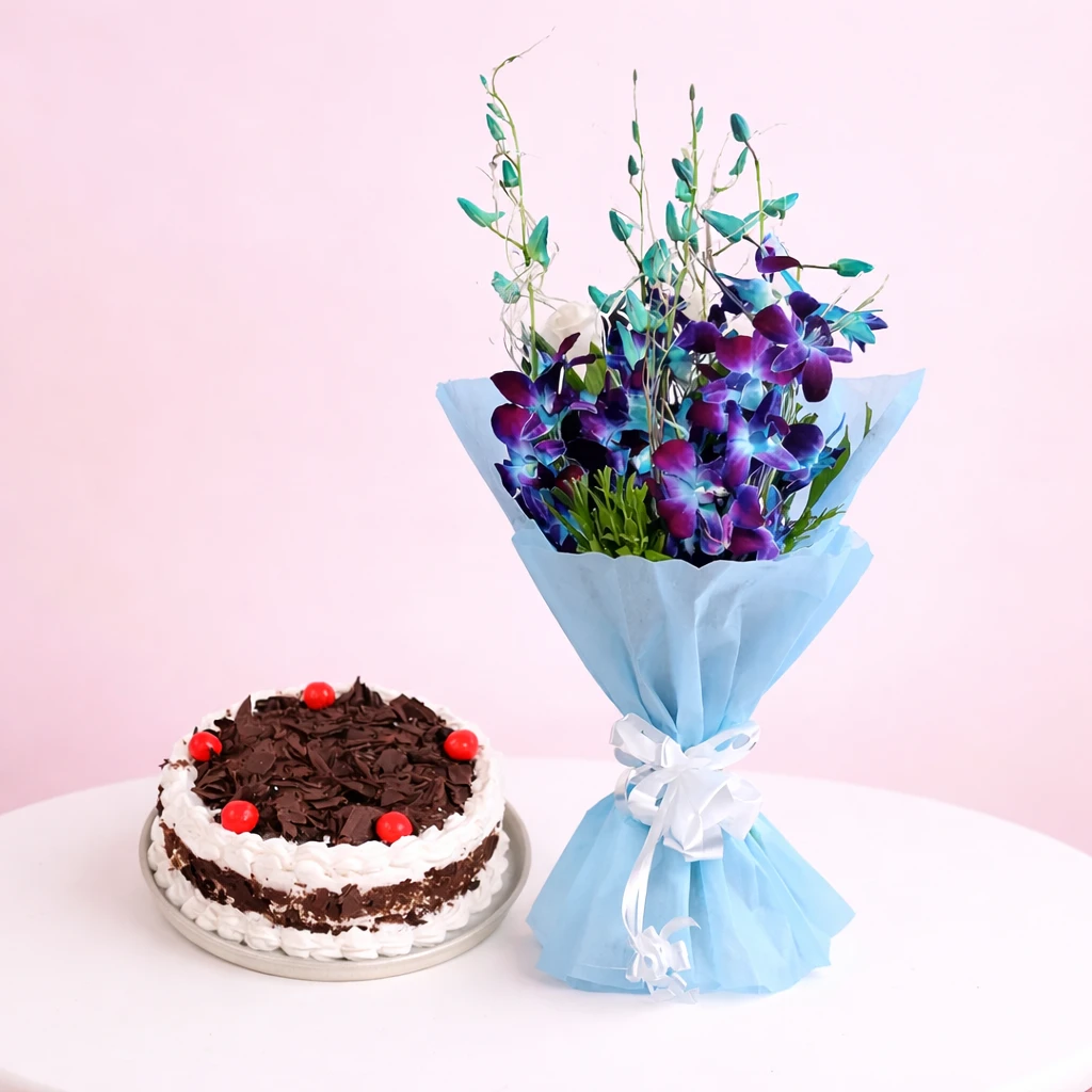 Orchid and Cake Combo