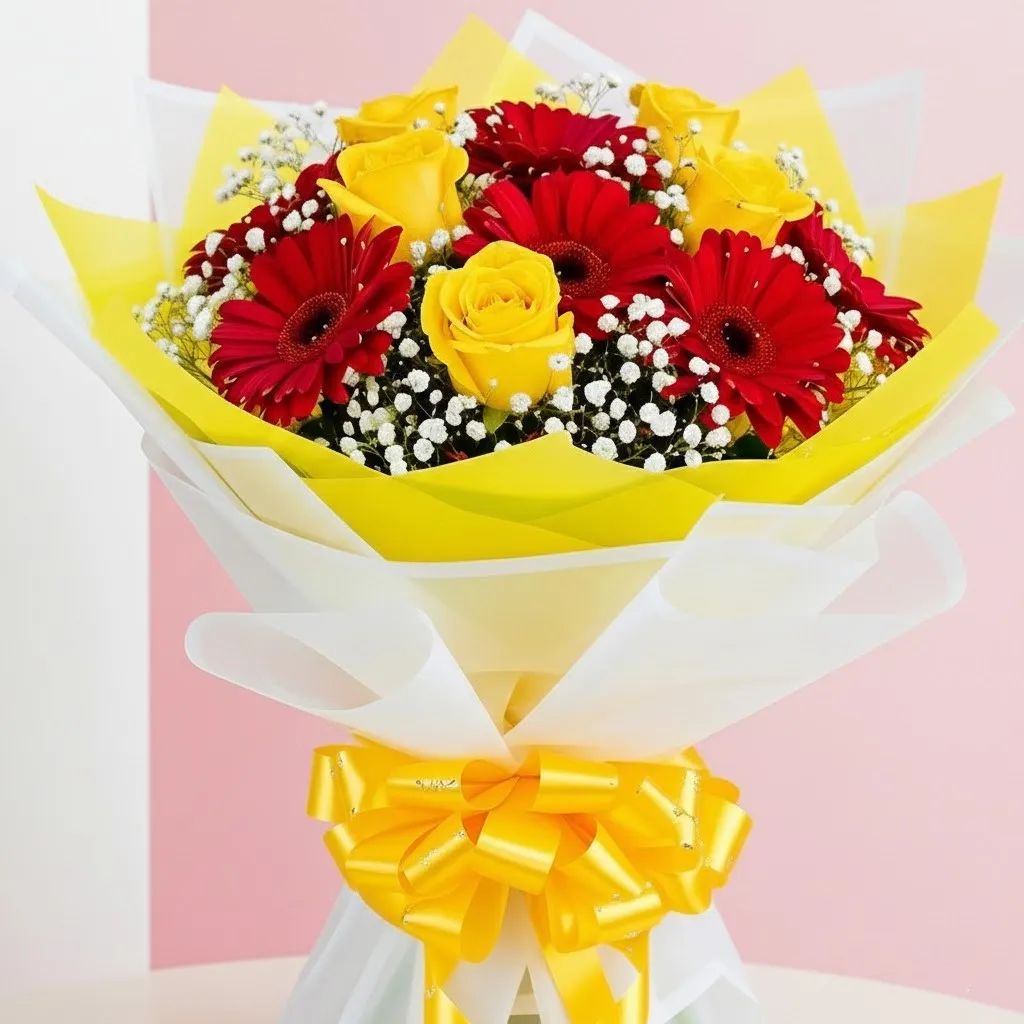 Mixed of Gerberas with Roses