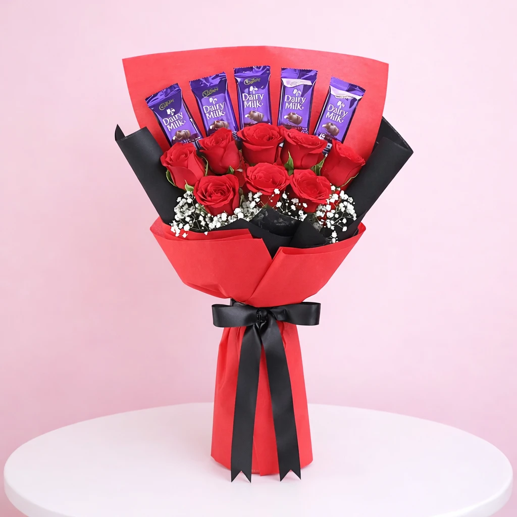 Flower and Chocolate Bouquet