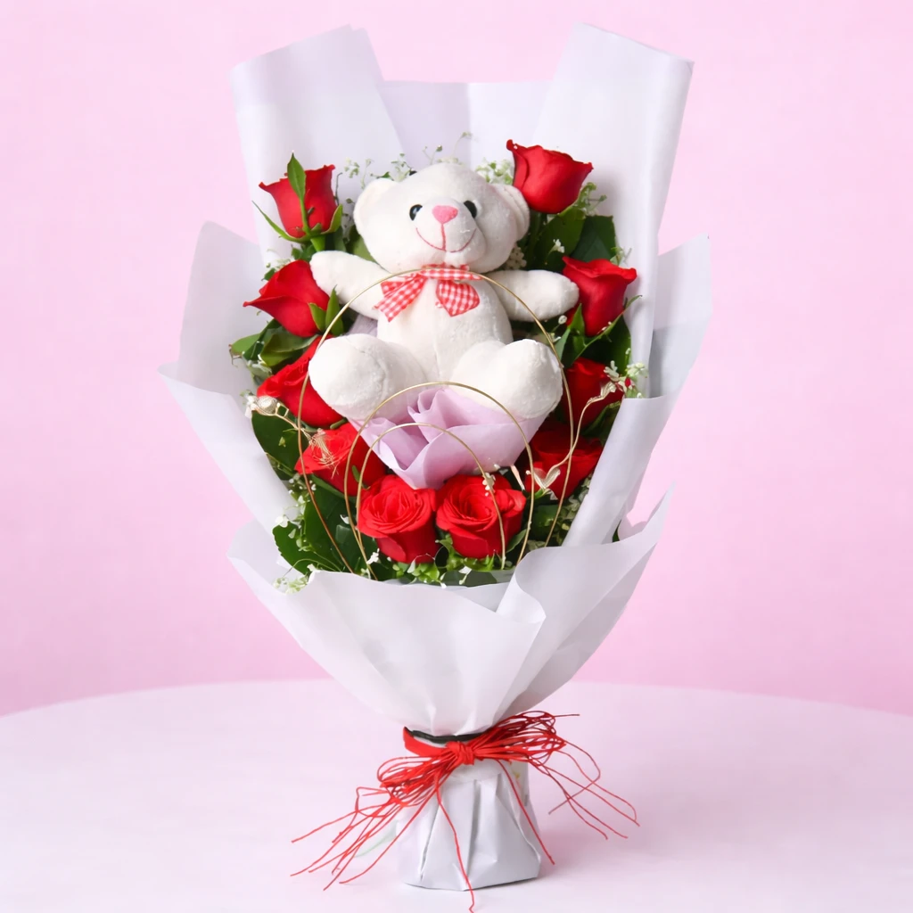Roses and Teddy Combo