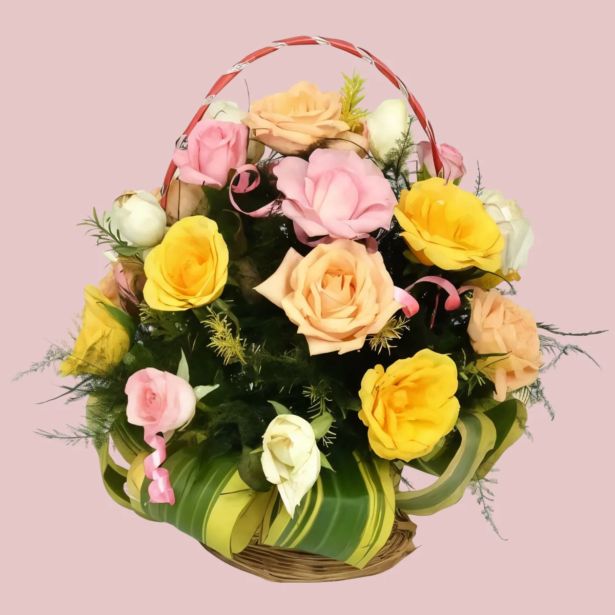 Majestic Roses Basket Arrangements