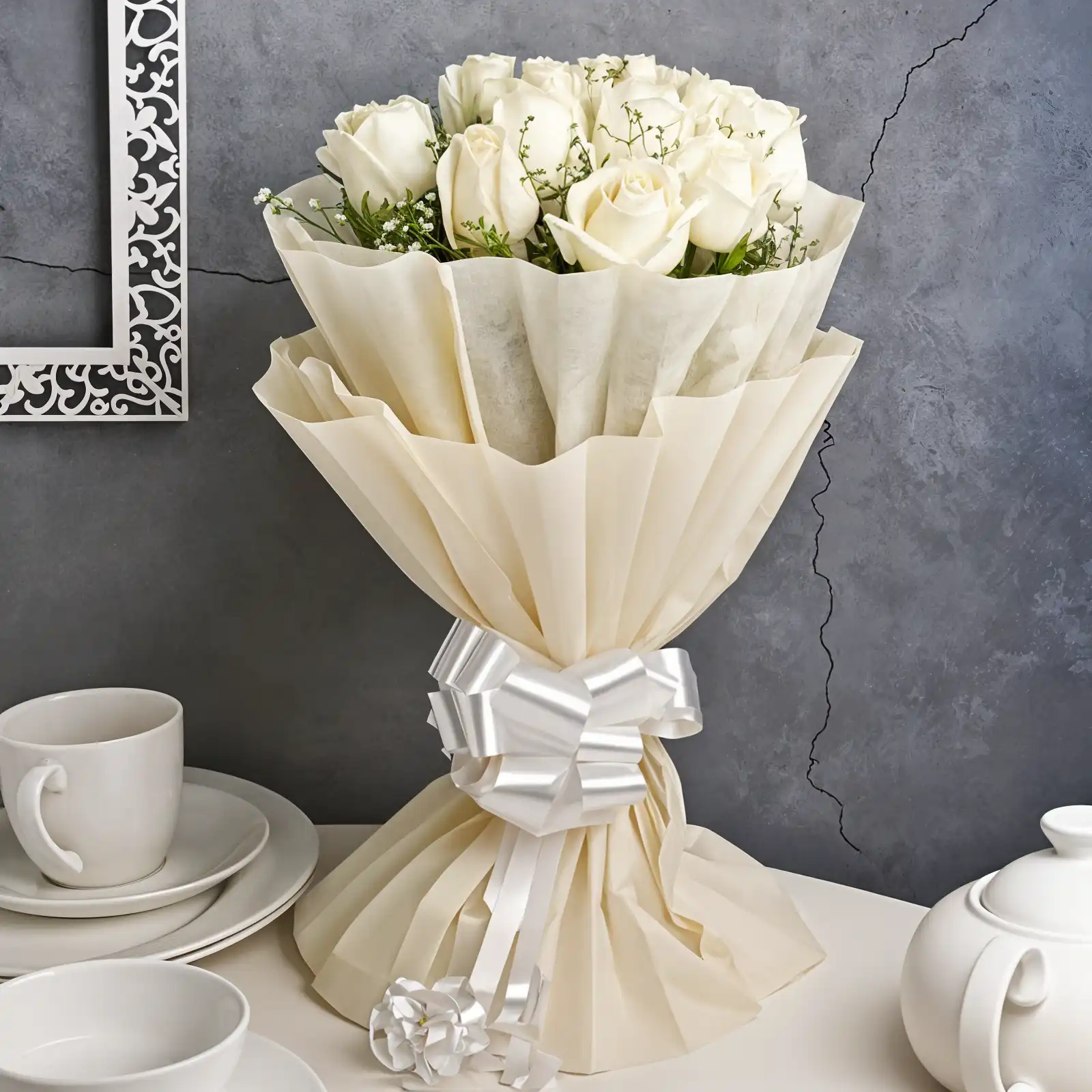 Snow White Rose Bouquet