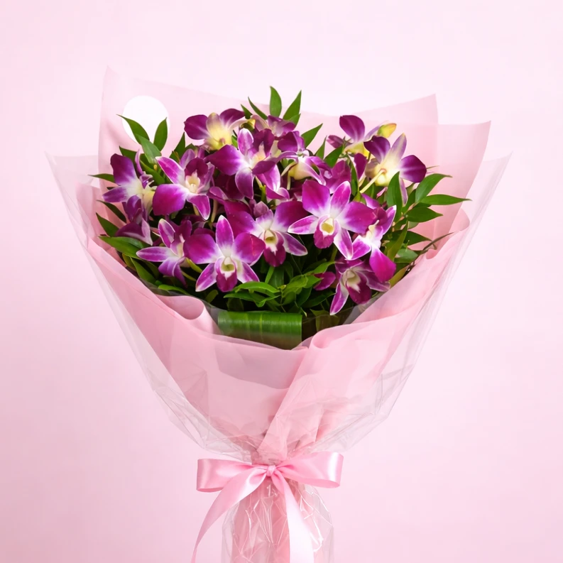 Elegant Purple Orchids Bouquet