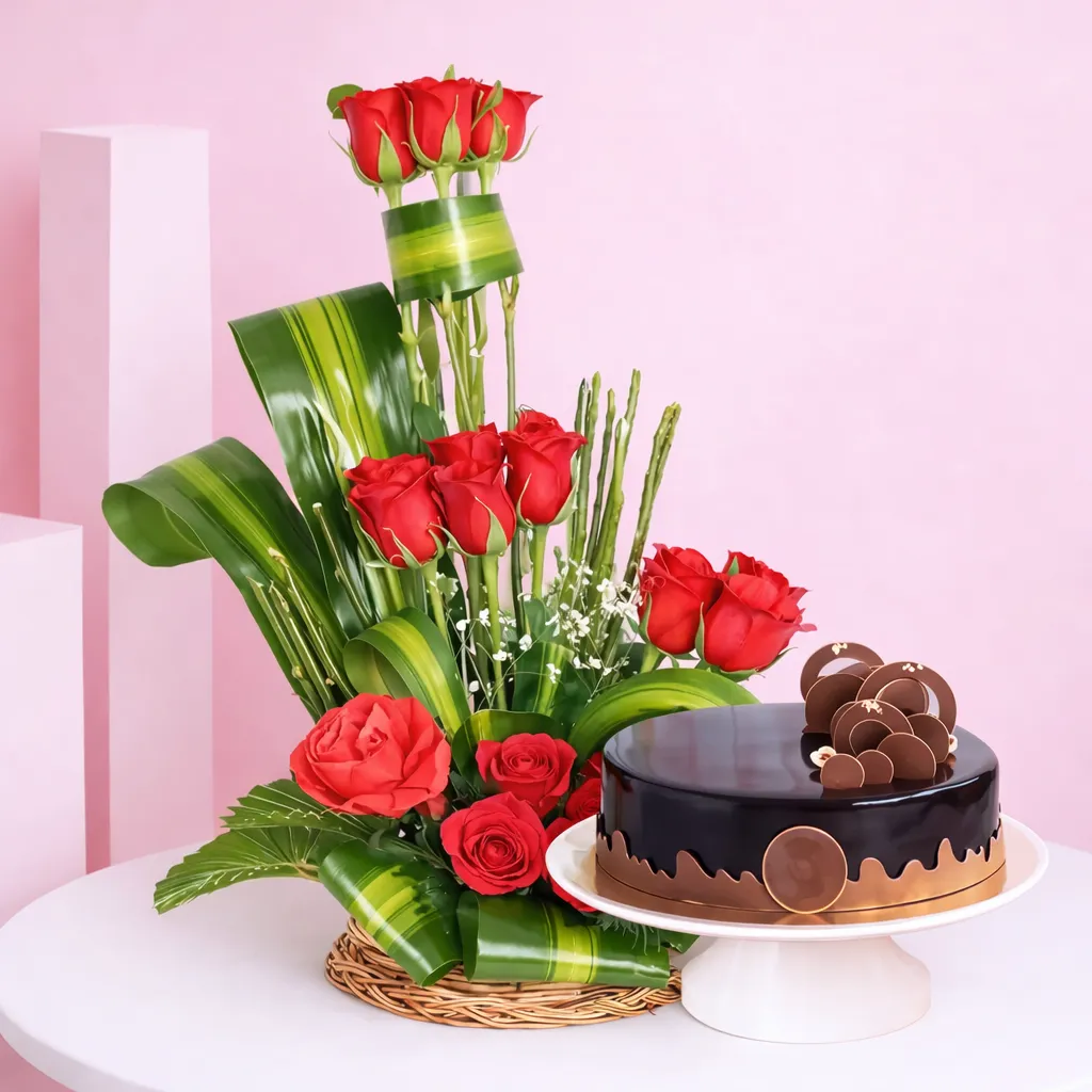 Celebration Hamper of Rose Bouquet