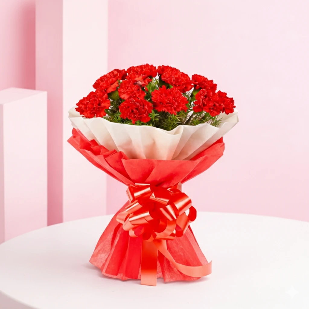 Love Carnation Floral Bouquet & Card — photo 3