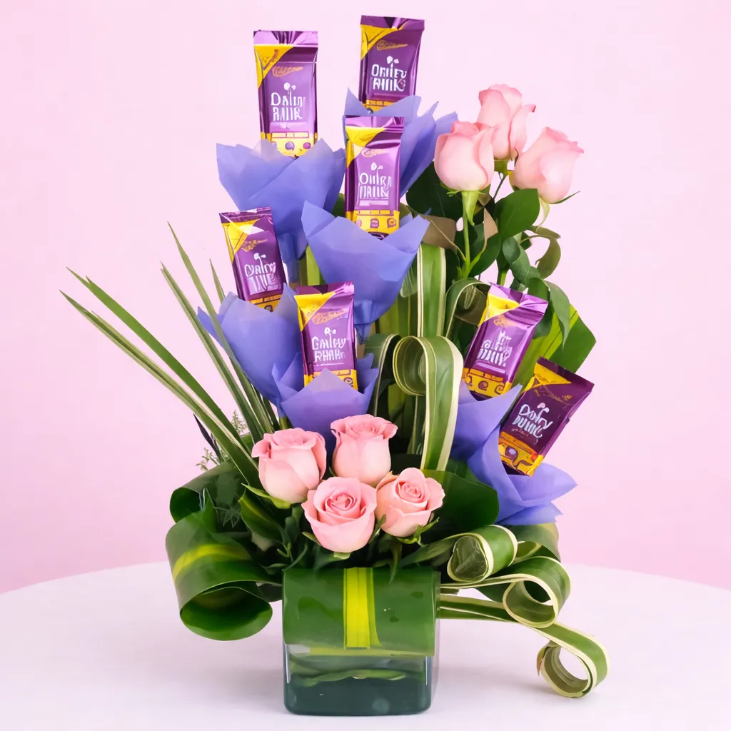 Simple Rose and Chocolate Bouquet