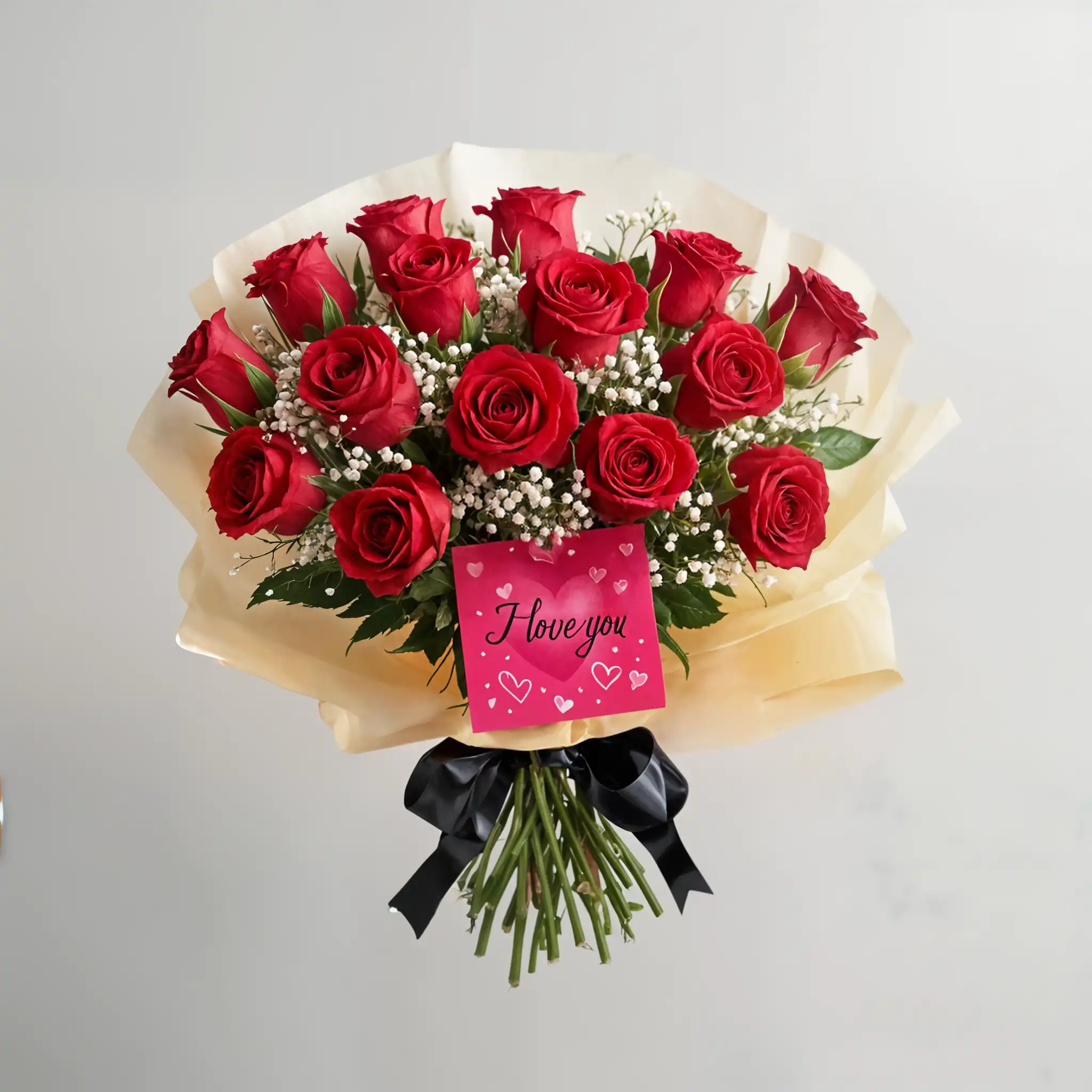 Blushing Red Rose Bundle